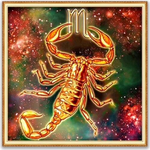 Region 12 Zodiac DIY Cross Stitch Embroidery 11CT Kits Craft Needlework Set Printed Canvas Cotton Thread Home Decoration Room