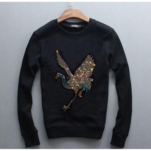 New man and women winter Diamonds design Hot drill high quality long-sleeved mens round neck hoody new Sweatshirt Tops