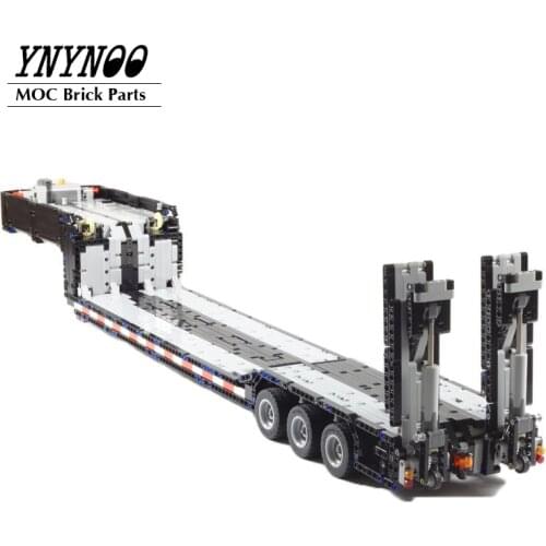NEW High-Tech RC Power Mobile RC low loader with ramps Carriage Towing Head MOC Building Blocks Bricks DIY Toys Kids Toys