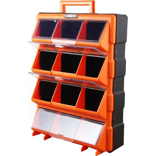 New 12 Bins Storage Tool Case Plastic Parts Storage Hardware Grid Craft Cabinet Tool Case Drawer