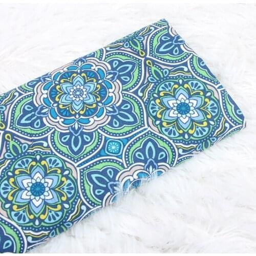 Half Meter 100% Cotton Plain Fabric With Retro Flower Print Handmade DIY Garment Dress Tissue CR-1018