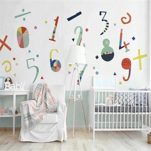 Milofi custom hand-painted cartoon digital wallpaper modern minimalist childrens room background wall mural
