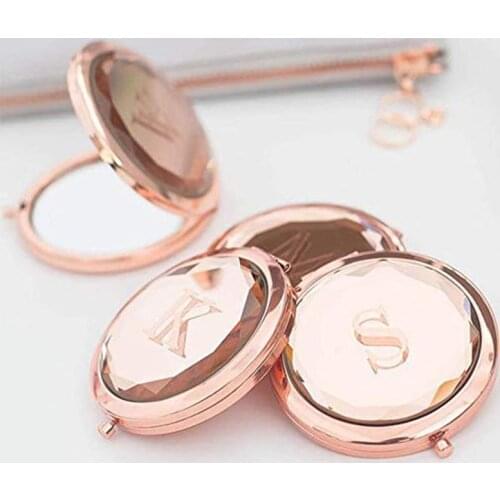 Portable Mini MakeupMirror Portable High-end Double-sided Folding Metal Mirror Beauty Makeup Pocket Decorative Small Mirror