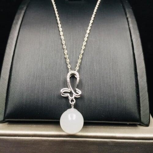 Sell S925 Silver Inlaid Hetian Jade Pendant Fashion Pure Butterfly Necklace, Send Girlfriend Birthday Gift