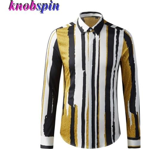 Luxury Pure Cotton Shirt Men Long Sleeve Slim Printed Chemise homme Plus size Casual Business Male Dress Shirts