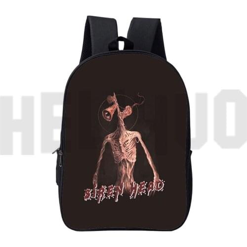Sac A Dos 3D Game Siren Head Backpacks Kids 16 Inch Canvas Double Zipper Anime Cartoon Children School Bags for Girls Mochila