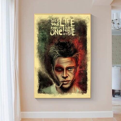 SP081 Silk Cloth Wall Poster Fight Club Brad Pitt Classic Movie (2) Art Home Decoration Gift