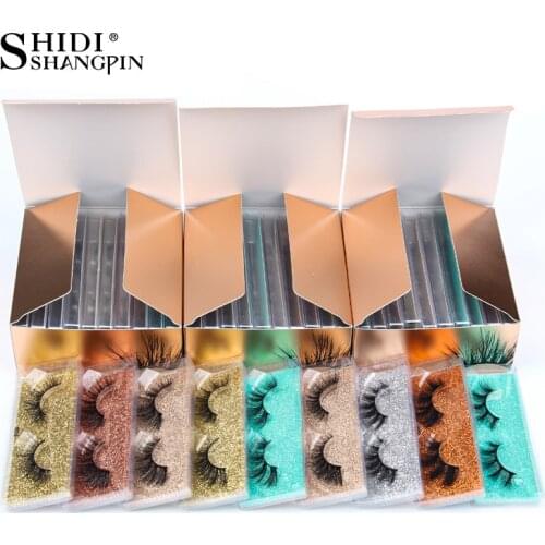 SHIDISHANGPIN Mink Eyelashes Wholesale 3d Lashes Faux cils Fake Lashes Packaging Box Bulk Makeup Eye Lashes Cases for Beauty