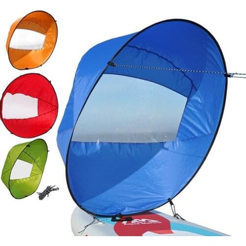 Foldable Kayak Boat Wind Sail Summer Surfing Wind Paddle Kayak Sail Durable Downwind Paddle Rowing Boats Transparent Wind Window