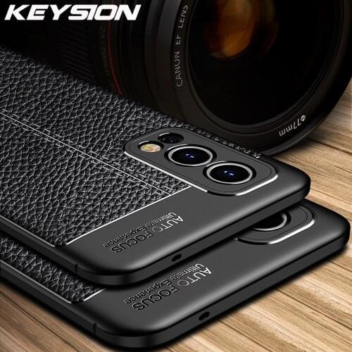 KEYSION Shockproof Case For Oneplus Nord 2 5G Leather Texture Soft Silicone Phone Back Cover for Oneplus N200 N100 N10 1+ CE 5G