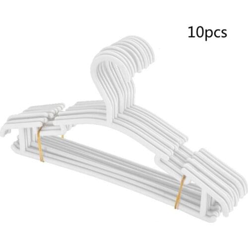 10 Pack White Plastic Nursery Hangers Nonslip Baby Coat Hangers Space Saving Tubular Hangers for Kids Children Clothes