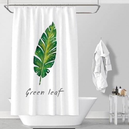 Custom Made Shower Curtain Bathroom Curtain Partition 1m / 1.3m / 1.5m / 1.8mx 1.8m / 2m 2m x 2.2m / 2.4m x 2m White Leaves