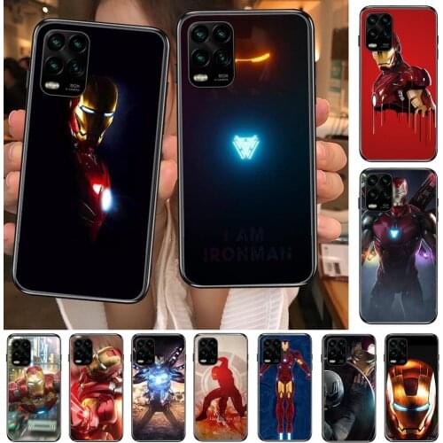 Iron Man cartoon Phone Case For XiaoMi Redmi Note 10 9S 8 7 6 5 A Pro T Y1 Anime Black Cover Silicone Back Pre