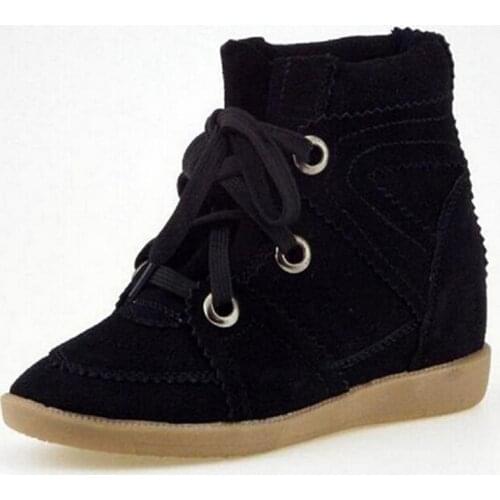 Bobby Wedges Genuine Leather Casual Breathable Height Increasing Platform Designer Shoes Women Luxury 2021 Gothic