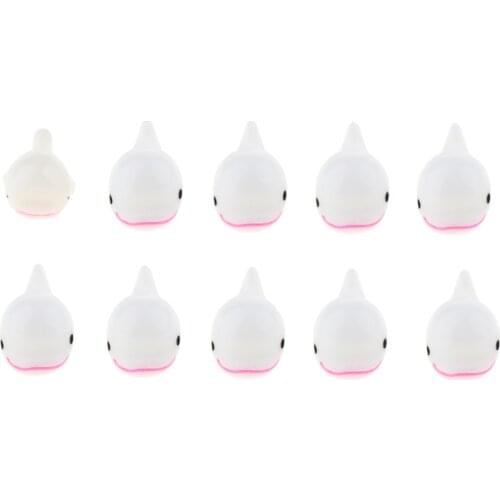 10 Pcs Mini Aquarium Micro Landscape Decoration Fish Tank Ornament Cute Animals Gardening Props White