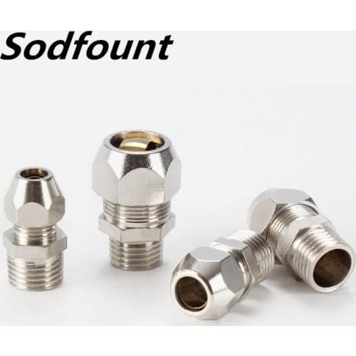 10pcs Pneumatic Fittings Air Fitting KT-PC4 6 8 10 12mm Copper pipe joint Thread 1/8 3/8 1/2" 1/4" For hose Tube Connectors