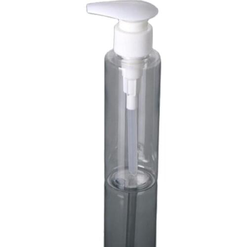 120ML ROUND SHOULDER TRANSPARENT press pump lotion bottle or toilet water botter bottle with big white press pump