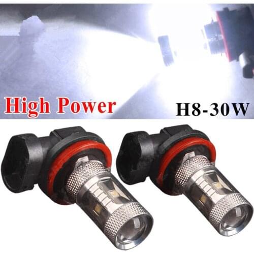 2x H8 H11 H9 High Power 30W 6000K White LED bulbs Fog/Driving DRL Light Lamp 12V