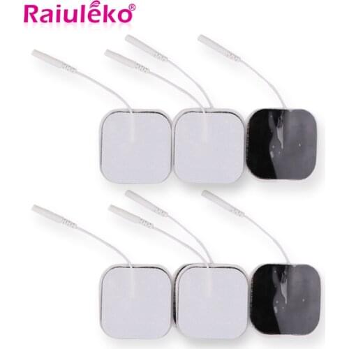 50/100 Pcs Nerve Muscle Stimulator Digital Physiotherapy Pulse Massager 5x5cm 2mm Plug Reusable Electrodes Tens Electrode Pads