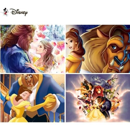 Disney Diamond Painting Cross Stitch "Cartoon beauty beast" Full Square Round Diy 5d Diamond Embroidery Picture Rhinestone Art