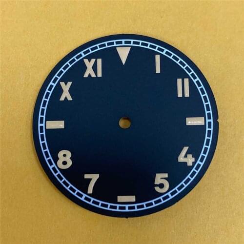 35mm Watch Dial Green Luminous Dial for ETA6497/ST36 Movement Watch Dial