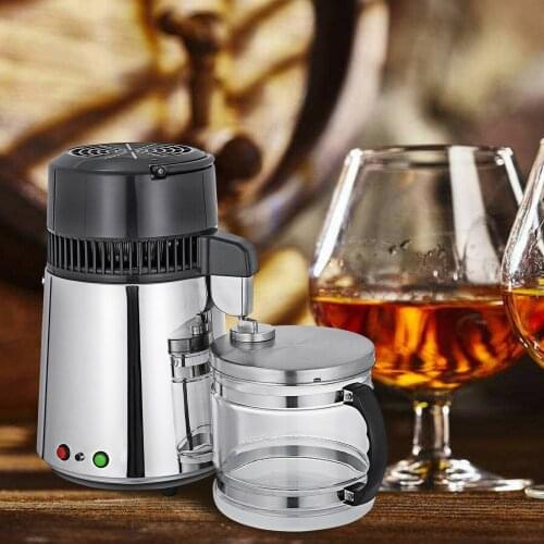 750W Water Distillers Countertop Stainless Steel 4L Digital Control Distilling Water Machine for Home with Handle