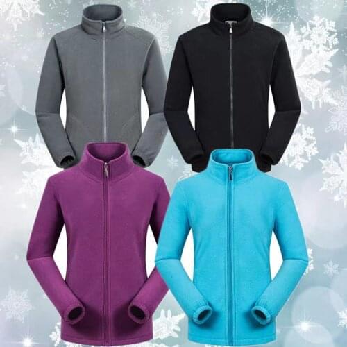 Windproof outdoor fleece jacket winter autumn exercise ploar fleece coat multicolor running exercise full zipper overcoat liner