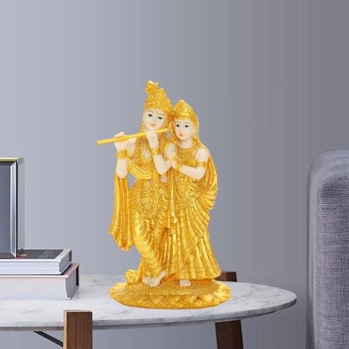 Hindu Lord Radha Krishna Figurine Art Sculpture Home Ornament Resin Statue Sculpture Ornament Home Office Desktop