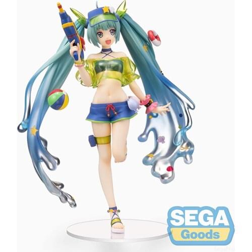 In Stock Sega Original Vocaloid Hatsune Miku Summer Water Gun 21Cm Collectile Action Anime Figure Toys