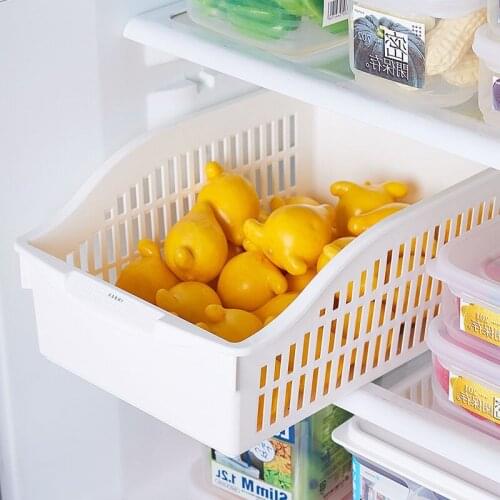 Refrigerator Storage Basket With Wheel Food Storage Container Fruit Baskets Desk Organizer Bathroom Storage Makeup Organizer