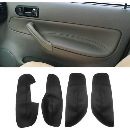 LHD For VW Jetta Bora 2002 2003 2004 2005 2006 Car Door Handle Armrest Panel Microfiber Leather Cover Protective Trim