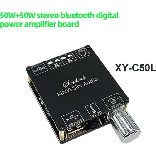 XY-C50L 3.5MM USB APP MINI Bluetooth 5.0 50w+50w Wireless Audio Digital Power amplifier Stereo board Bluetooth Amp Amplificador
