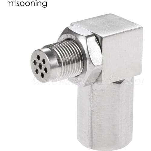 Mtsooning 90 Degree O2 Oxygen Sensor Spacer Engine Light CEL Eliminator Check Bung with Mini Catalytic Converter