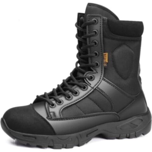 New Breathable Hiking Boots Mens Autumn Wear-Resistant Martens Ultra Light Combat Combat Boots Mens Black