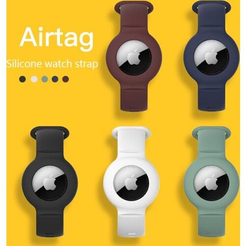 Soft Silicone Watch Bands Case for AirTags Strap Anti-Scratch Protective Cover Accessories for apple Air Tag