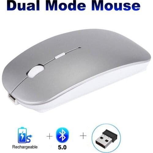 2 in 1 Dual ModeComputer Mouse Bluetooth +2.4G Wireless mice Rechargeable Gaming mouse For Laptop phone Tablet Desktop Macbook