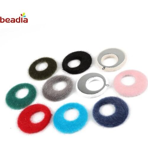 New 12 Colors Beautiful Charms Different Size Fashion Imitation mink hair Charm For DIY Earring Necklace Jewelry Findings