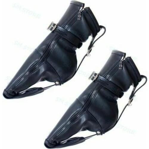 New Lockable Feet Restraints Leather Socks Foot Harness Slave Booties Shackle bondage toys sex toys