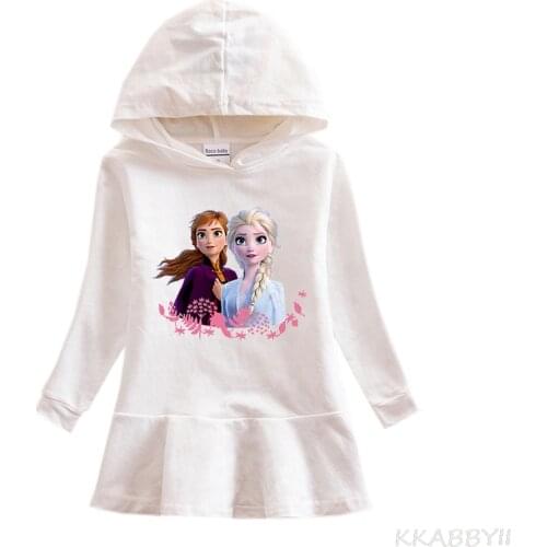 Disney Autumn 100%Cotton Baby Girls Cartoon Long Sleeves Dress Kids Princess Dresses Casual Clothes