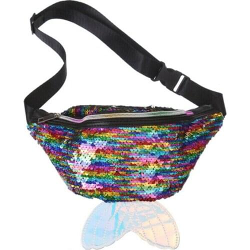 Women’s Fanny Pack Colorful Sequin Waist Bag Chest Pouch Shoulder Waist Bag Women Small Belt Bag Cool Fanny Packs Hip Bag