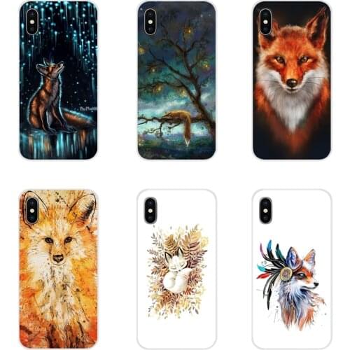 TPU Transparent Case Cover For Huawei Honor 4C 5C 6X 7 7A 7C 8 9 10 8C 8S 8X 9X 10I 20 Lite Pro Cute Fox in Autumn Leaves Forest