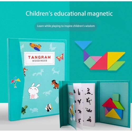 Early childhood education toy colorful wooden magnetic jigsaw puzzle development intelligence jigsaw puzzle