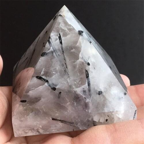 5cm Rare NATURAL Tourmaline QUARTZ CRYSTAL pyramid healing 1pcs