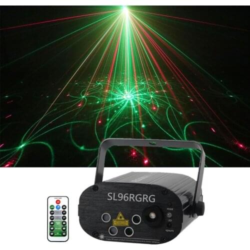 Sharelife 4 Lens Mini 96 RG Pattern Laser Light Music Remote Control Motor Speed DJ Gig Party Home Show Stage lighting SL96RGRG
