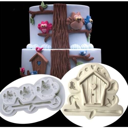 House Owl Size Fondant Silicone Mold Decoration Tool Chocolate Mold Cake Gumpaste, Sugarcraft Mold