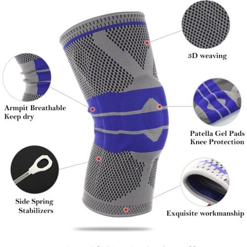 Silicon Meniscus Kneepad Basketball Support Silicon Knee Pads Compression 3D Pads Patella Protector Leg Injury Sleeve Knee Brace
