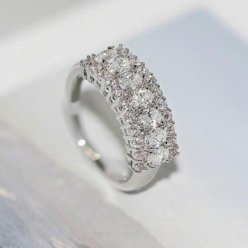 ZHOUYANG Wedding Rings For Women Luxurious Atmosphere Cubic Zirconia Silver Color Engagement Party Gift Fashion Jewelry R432