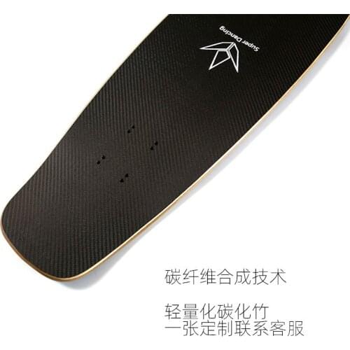 T brush street fish board skateboard surface carbon fiber big fish board action land surfboard bamboo wood surface