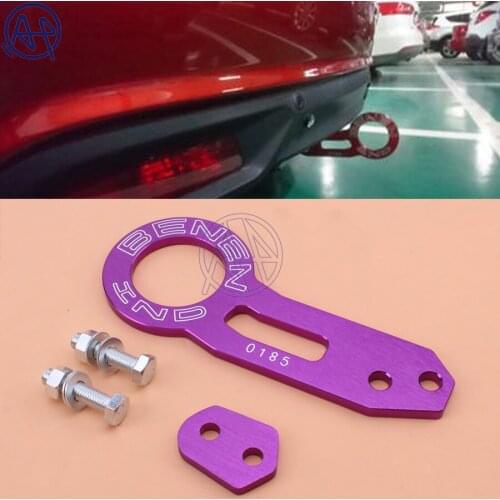 Universal Fit For Most Car Car-Styling Purple Aluminum Car Rear Tow Hook Eye Tow Auto Racing Trailer Ring Car Screwon Towing Bar