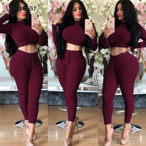 2020 Womens Fashion Thin Top Knit Sweater Two-Piece Micro Turtleneck Bare Navel Hanging Sexy Casual Top Set